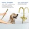 Kibi Circular Floor Mount Tub Filler With Hand Shower - Brushed Gold KTF301BG - alternate 5